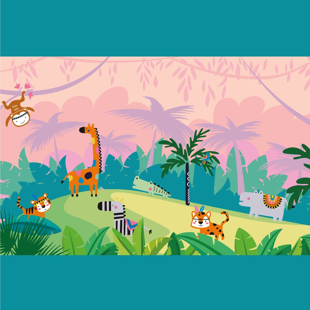 Vinilo papel tapiz tropical jungle - adhesivo de pared - revestimiento  sticker mural decorativo - 60x60cm