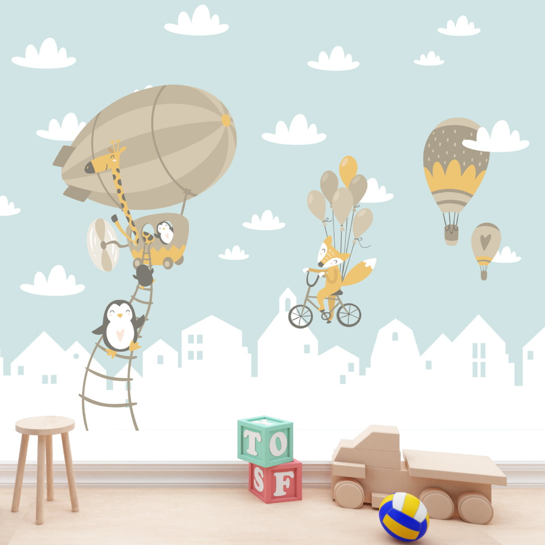 MURAL-ANIMALITOS-EN-GLOBO