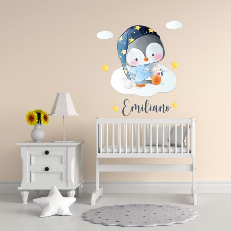 Inofix Wandtattoo „Pinguino“, Weiß – Neutraler Deko-Aufkleber Für Kinderzimmer & Wohnräume
